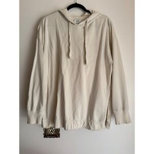 Aerie Sun Washed Desert Oversized Pullover Hoodie Cream Medium Lightweight